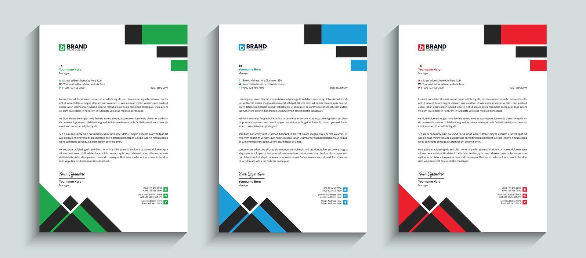 Professional creative corporate official letterhead design template in A4 size. Template design for letterhead, stationery, identity, document, branding, and layout design for business project. vector