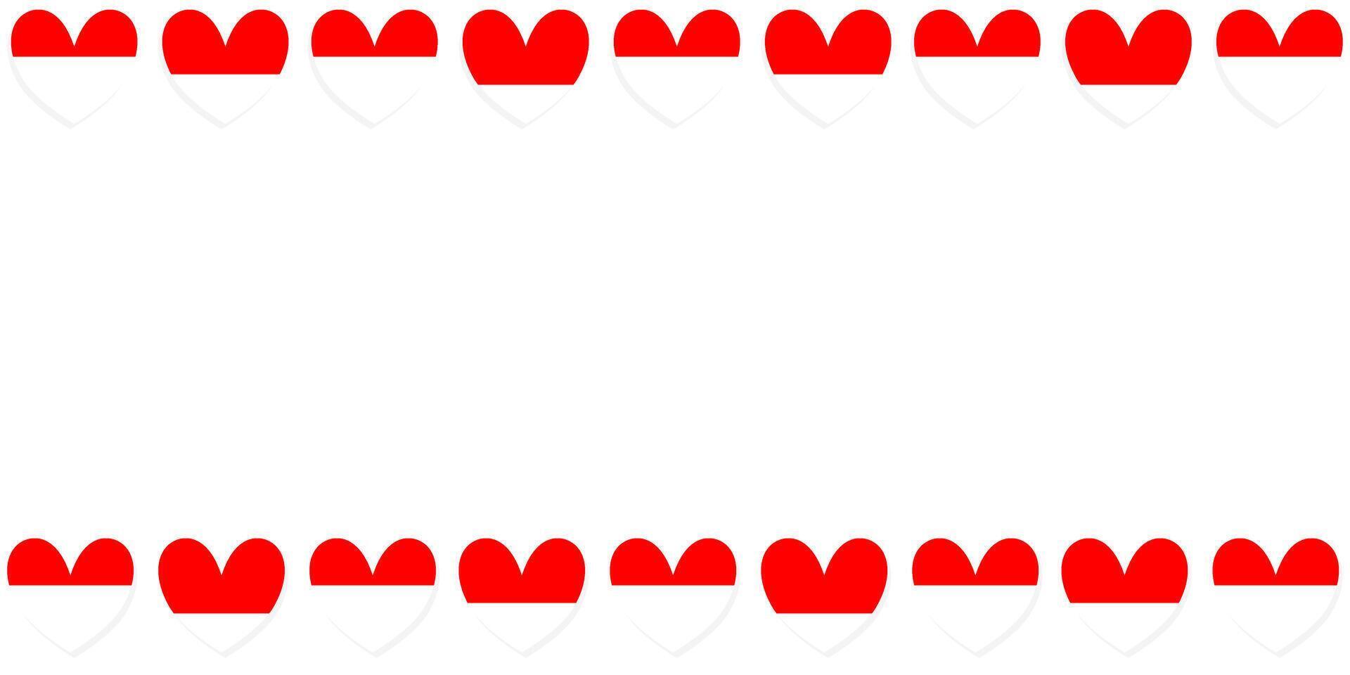 Happy Indonesia independence day banner design with minimalist heart shape. horizontal background. vector