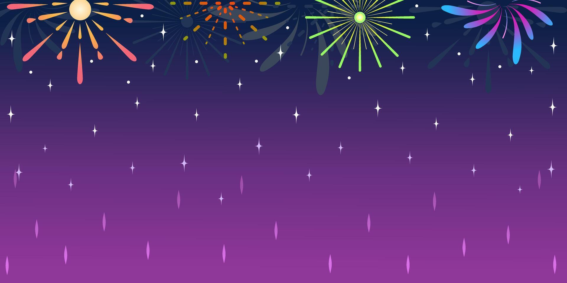 Fireworks set of icons, symbols. Celebration, winner, New year party, anniversary poster and banner design. Celebrate frame illustration with copy space. vector