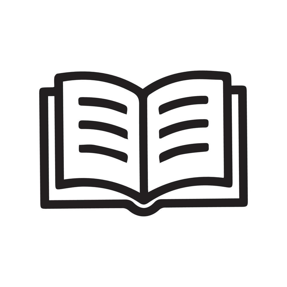 Open Book Icon Symbolizing Knowledge Learning and Literary Adventure vector