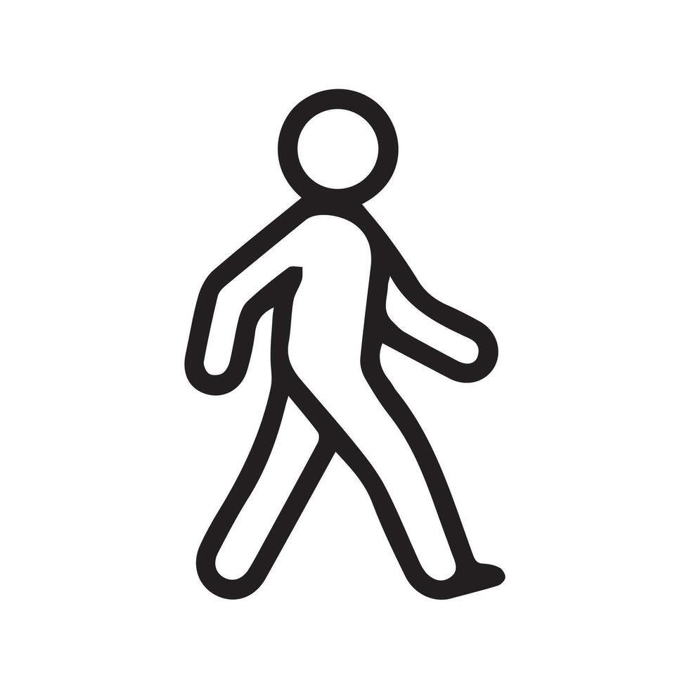 Simple Silhouette Person Walking For Directional Signage Display vector
