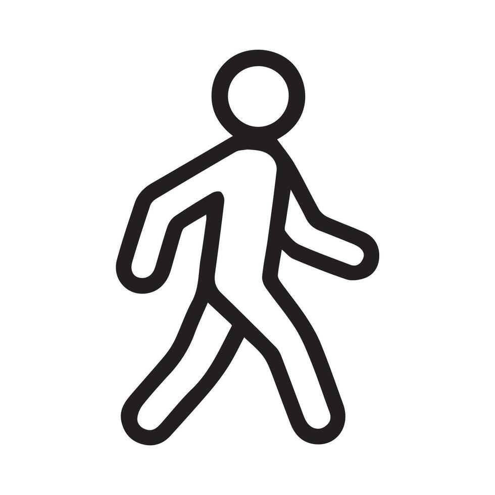 Walking Figure Simple Graphic Icon Representing Movement and Activity vector