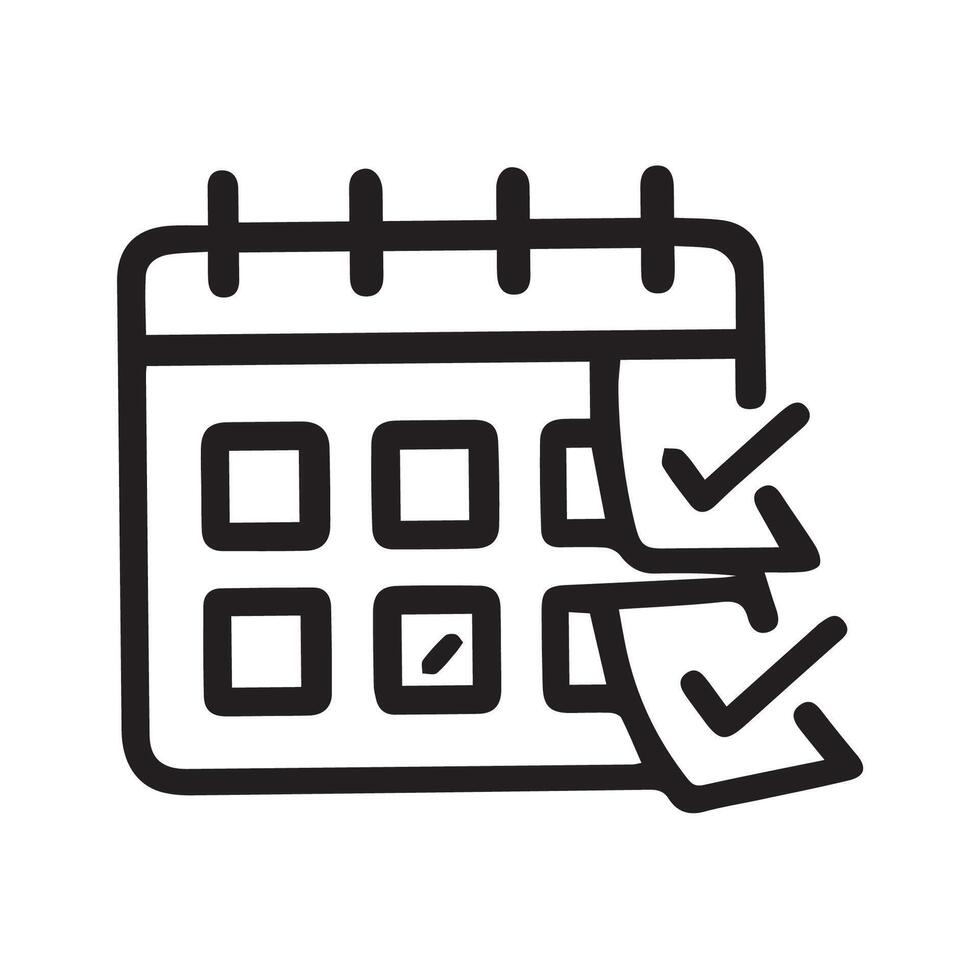Calendar Icon Illustrating Tasks Complete Schedule Planning Process vector