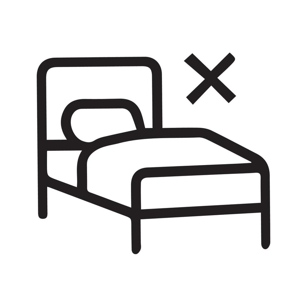 No beds available symbol indicating unavailability or absence of lodging vector