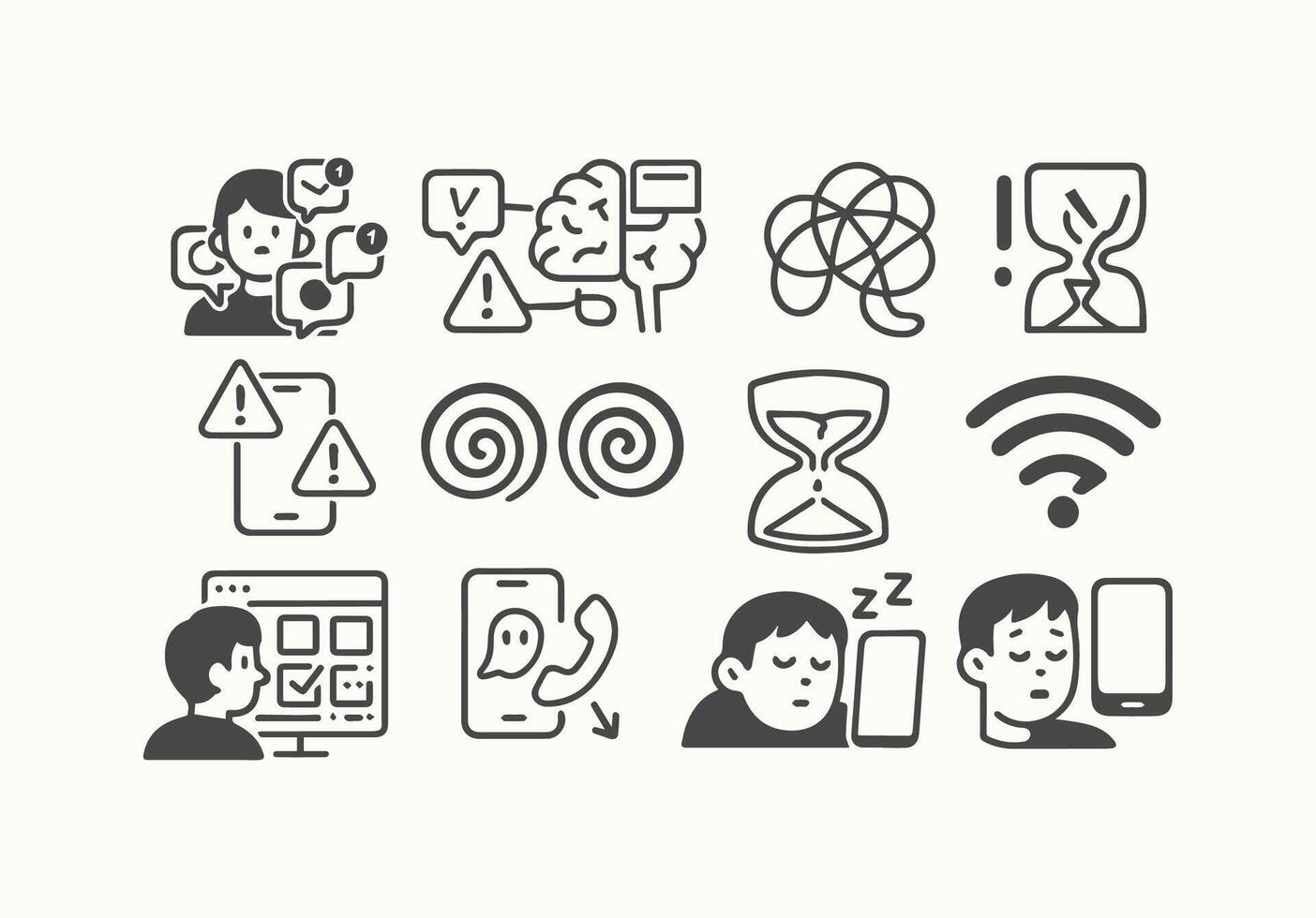 Digital Distractions The Modern Overload in a Connected World Today vector