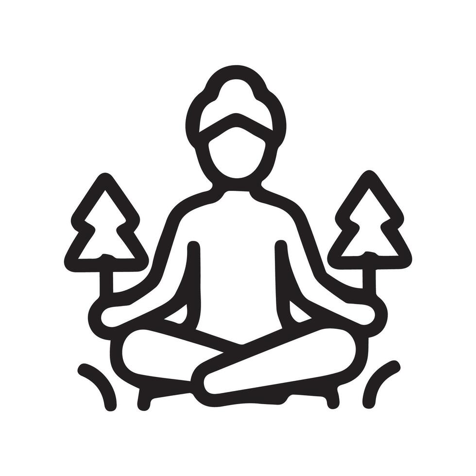 Finding inner peace a symbolic representation of nature and meditation vector
