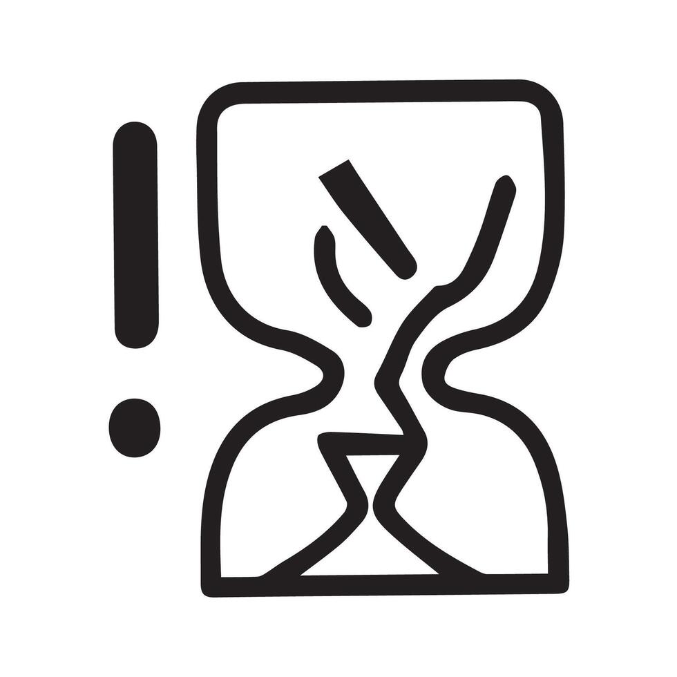 Urgent Time Running Out Icon Broken Hourglass Symbolizes Deadline Pressure vector