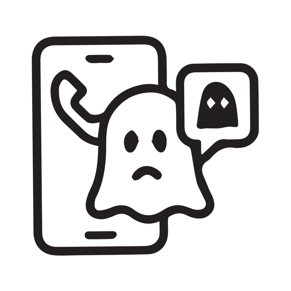 Ghostly Call A Spooky Connection on Your Smartphone Screen Today vector