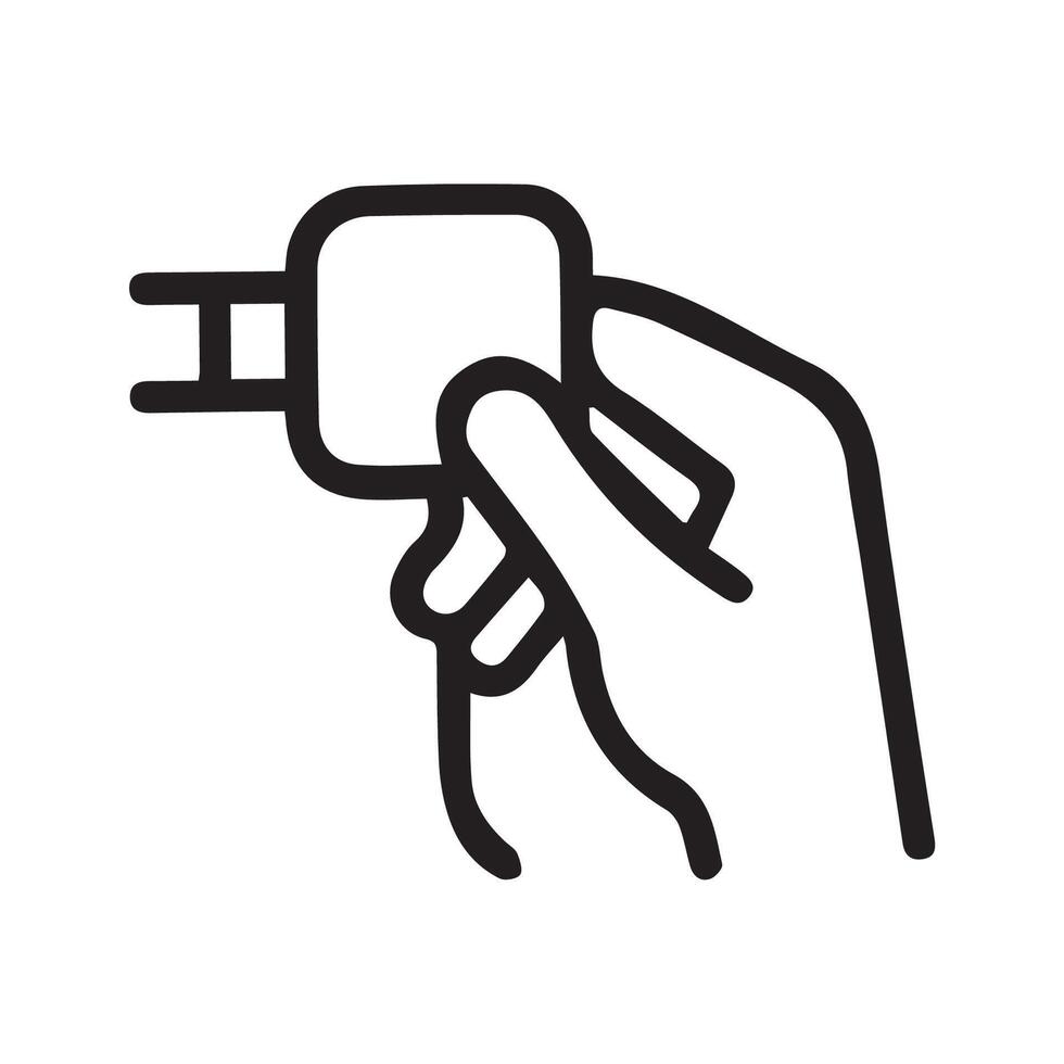 Powering Up Simple Plug Icon Hand Holding a Plug for Connection vector