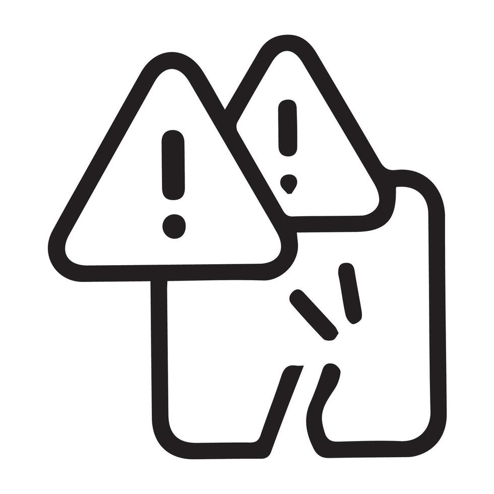 Urgent Attention Demanded Two Overlapping Warning Signs Illustrated vector