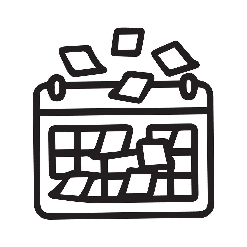Overbooked Calendar Depicts Schedules and Time Management Issues vector