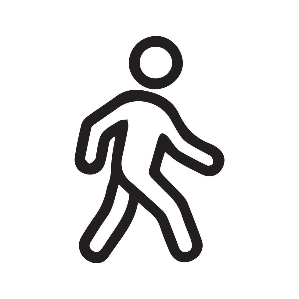 Iconic Walker Symbol A Timeless Representation of Movement and Progress vector