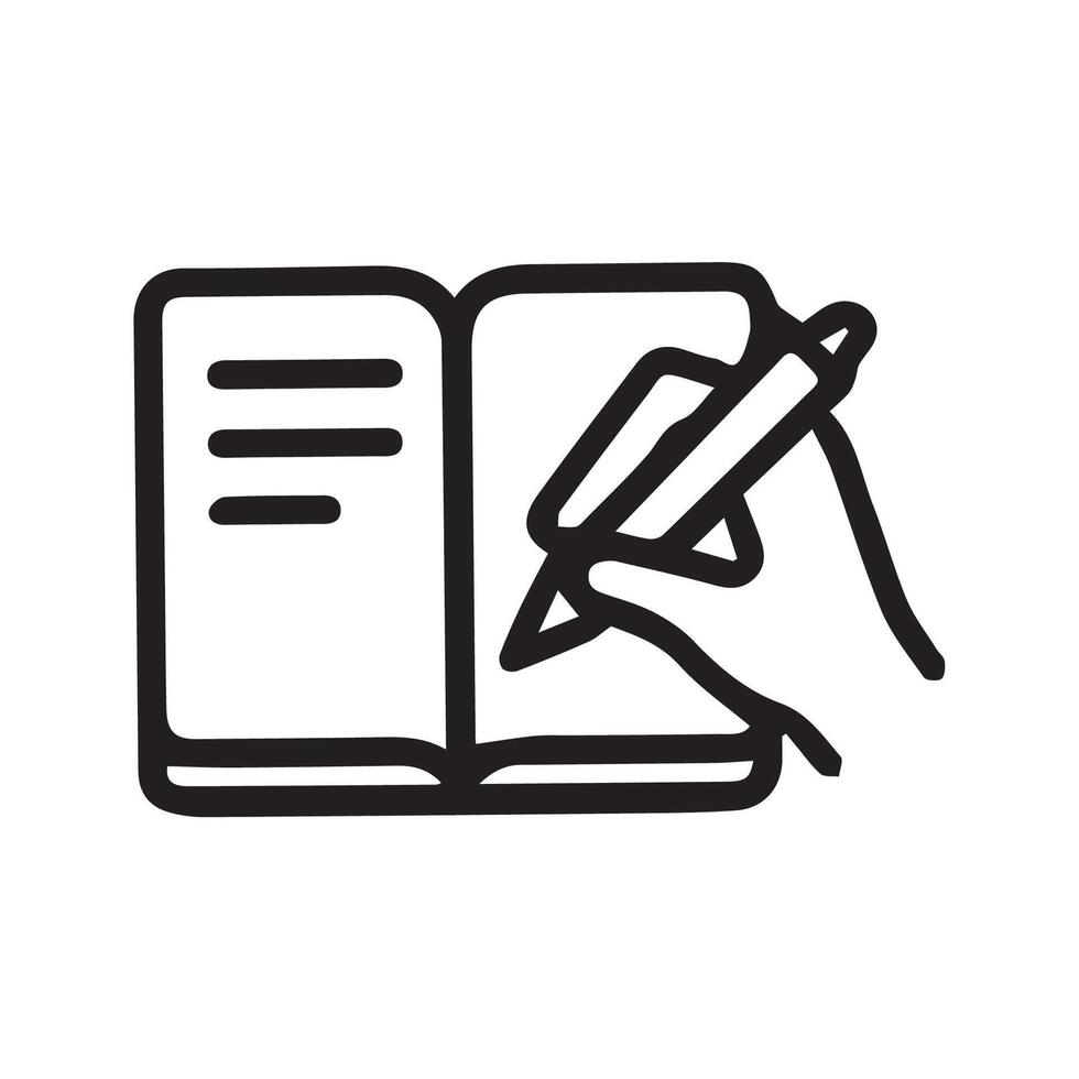 Capture Your Thoughts with a Notebook Hand Holding Pen Illustration vector
