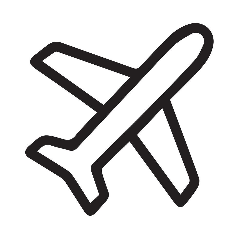 Simplified airplane outline for transportation themed design elements vector