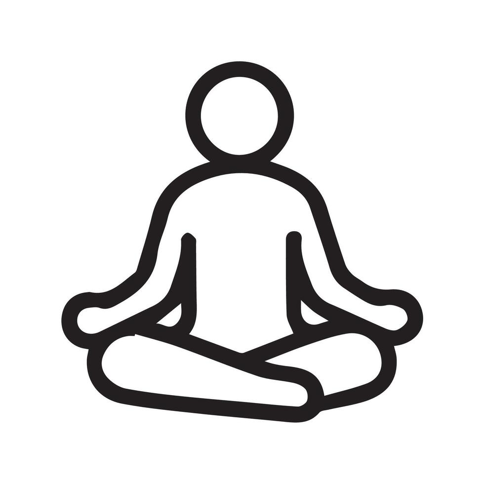 Peaceful Meditation Find Serenity in the Lotus Position Simple Symbol vector