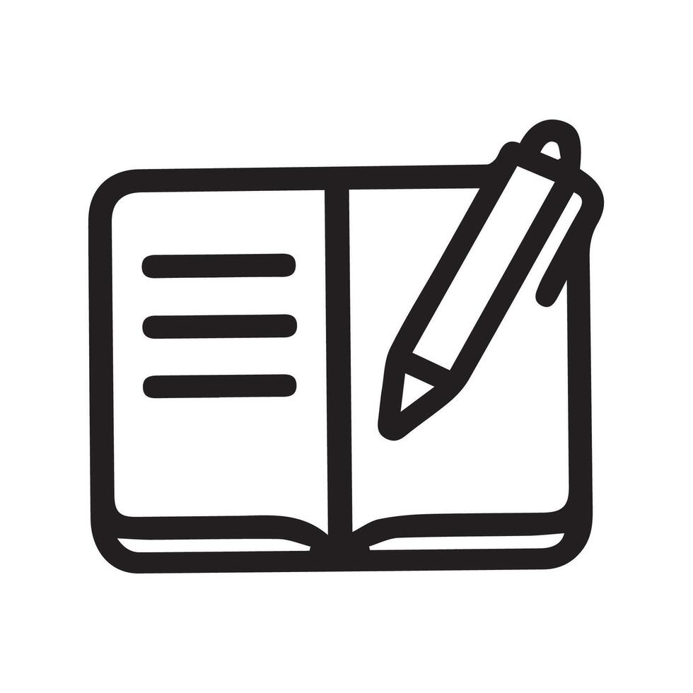 Open Notebook with Pen Illustration Symbol of Creativity and Ideas vector