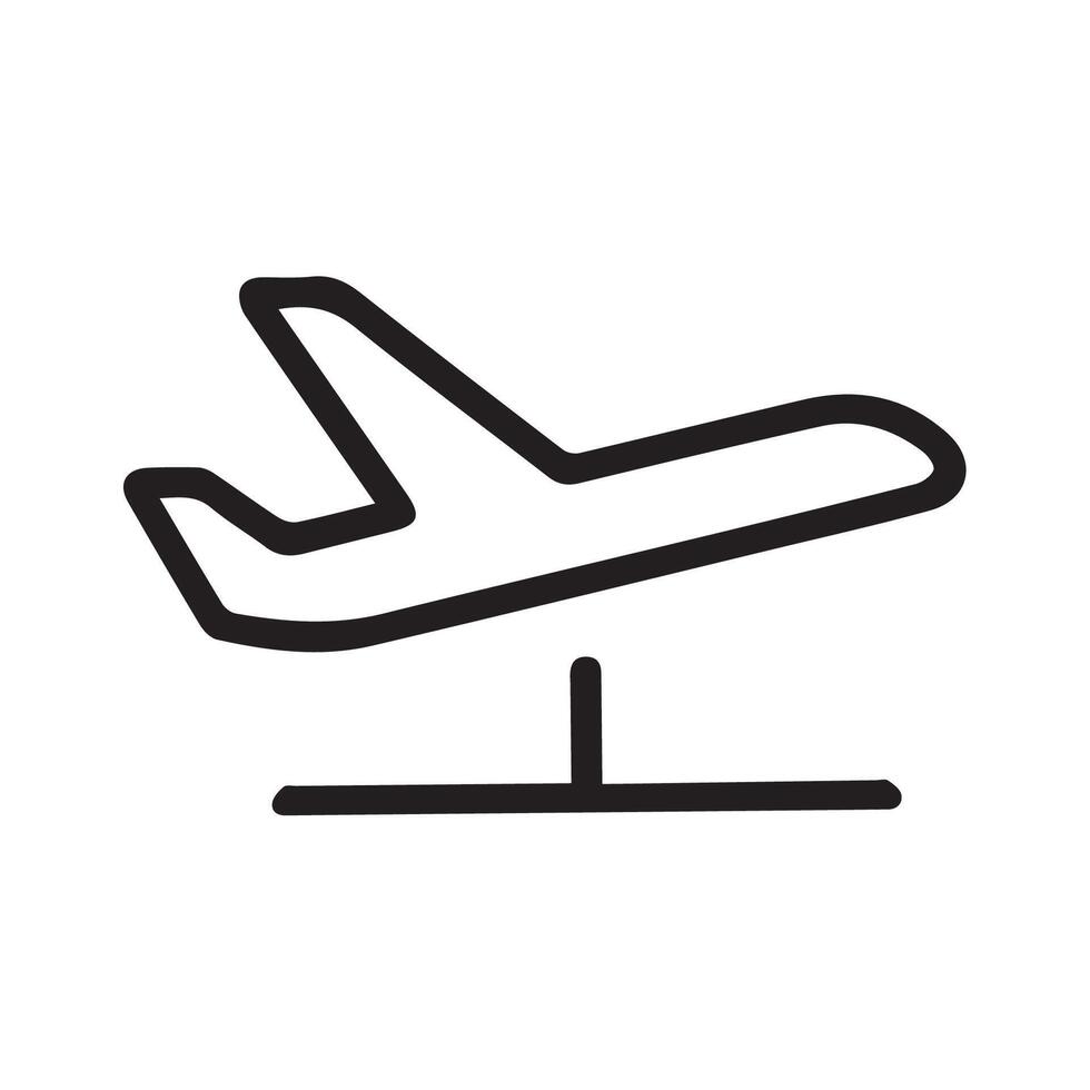 Minimalist airplane icon representing travel and modern transportation vector