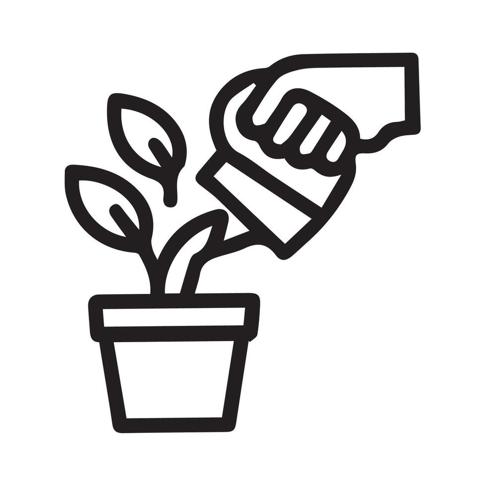 Nurturing New Life Hand Watering a Seedling in a Pot with Care vector