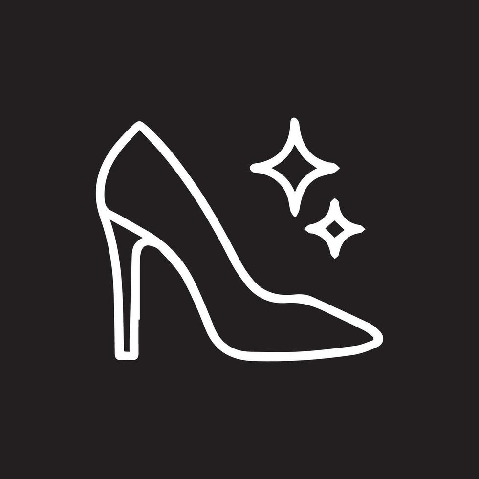 Elegant High Heel Shoe Shining Icon Design for Fashion Lovers vector