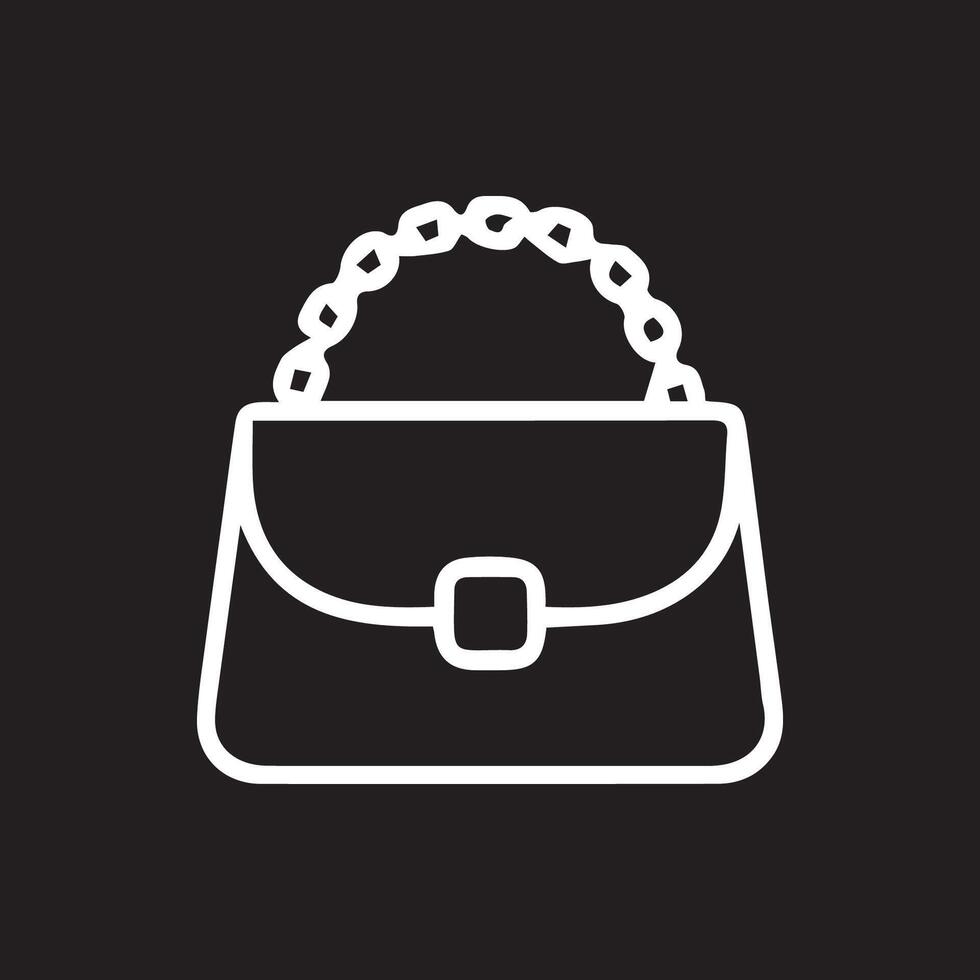 Elegant handbag silhouette on a dark background simple and stylish vector