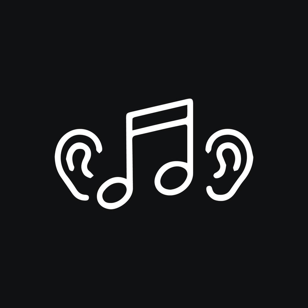 A harmonious world of sound where ears and music notes blend seamlessly vector