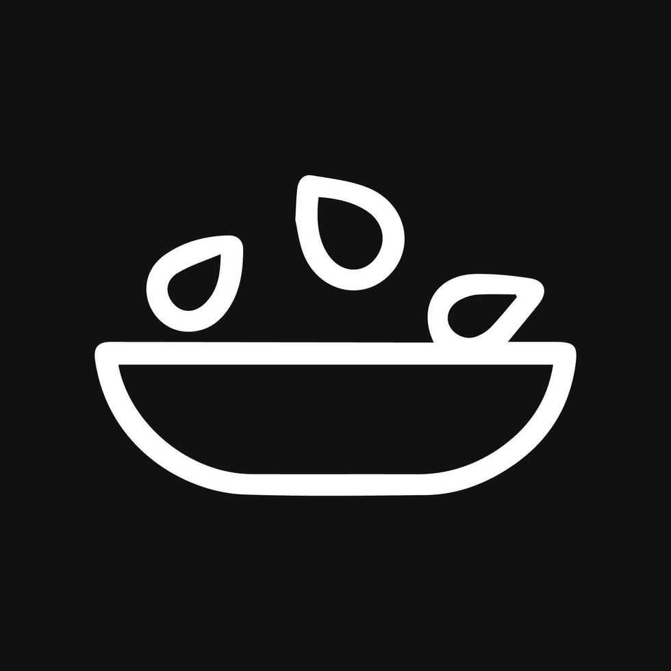 Seeds in a bowl minimalistic icon depicting healthy food choices vector