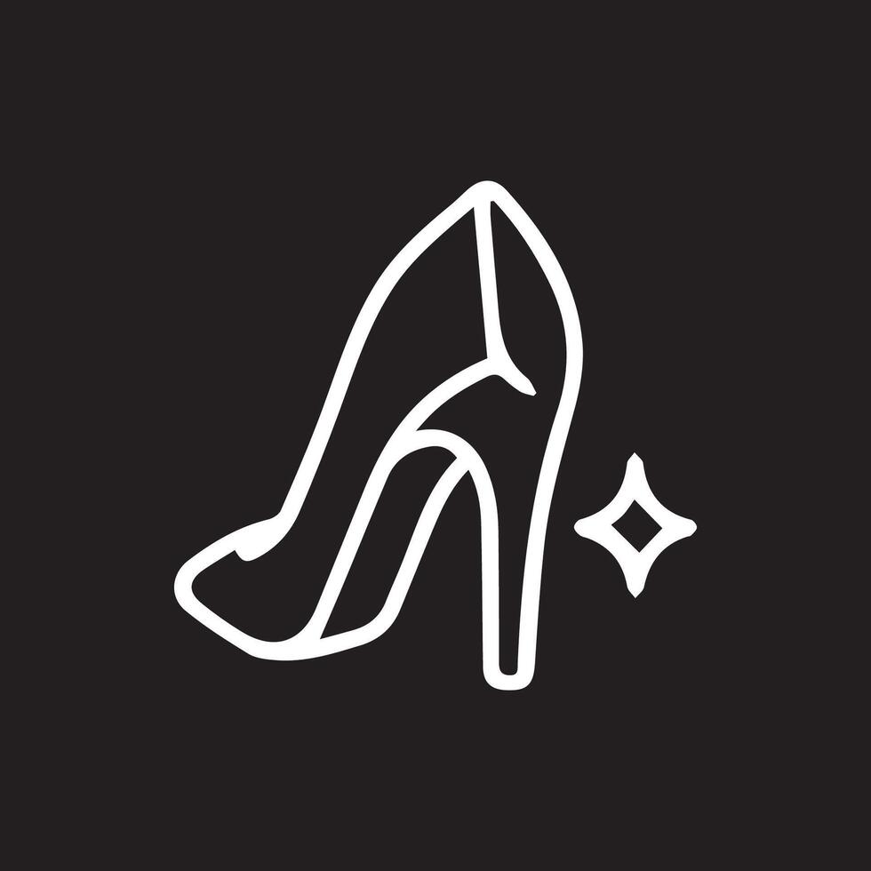 Elegant Stiletto Heel Outline A Fashionable Icon of Feminine Style vector