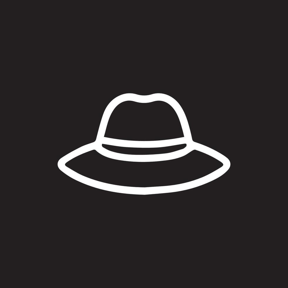 Elegant Fedora Silhouette Striking Design on Black Background vector