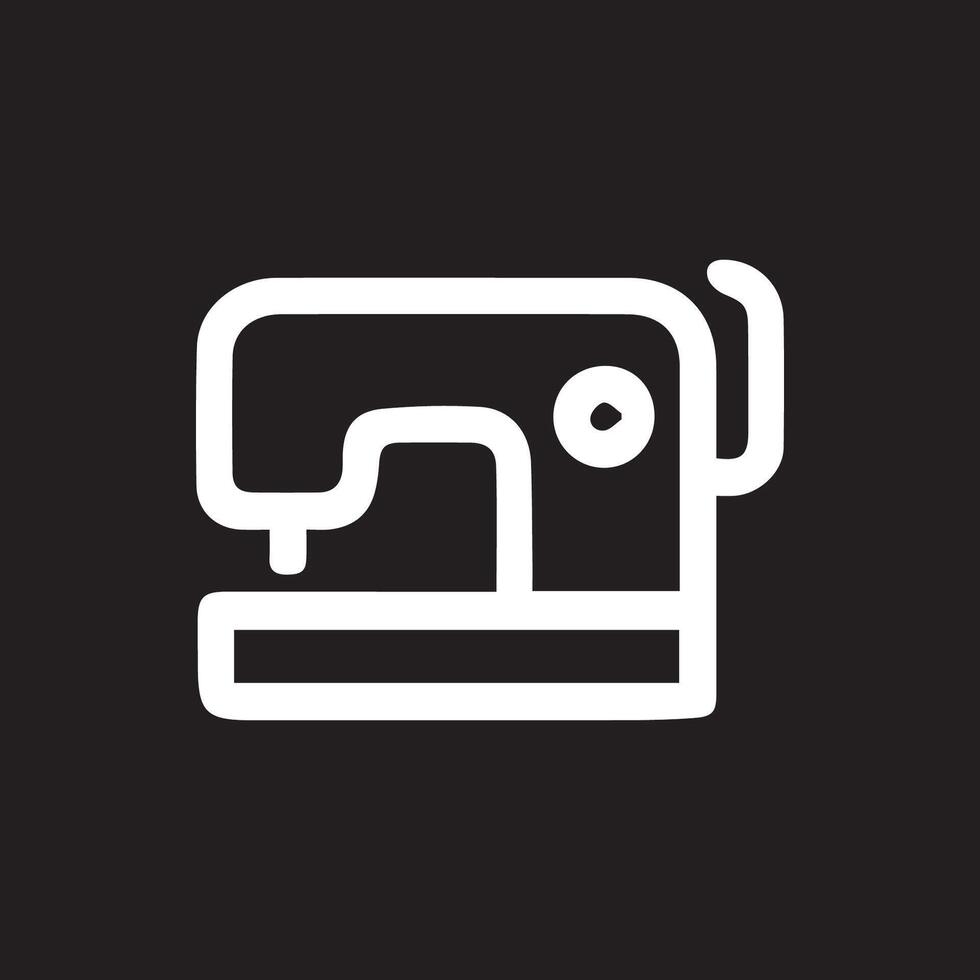 Classic Sewing Machine Silhouette Design Crafting Stitching Creation vector