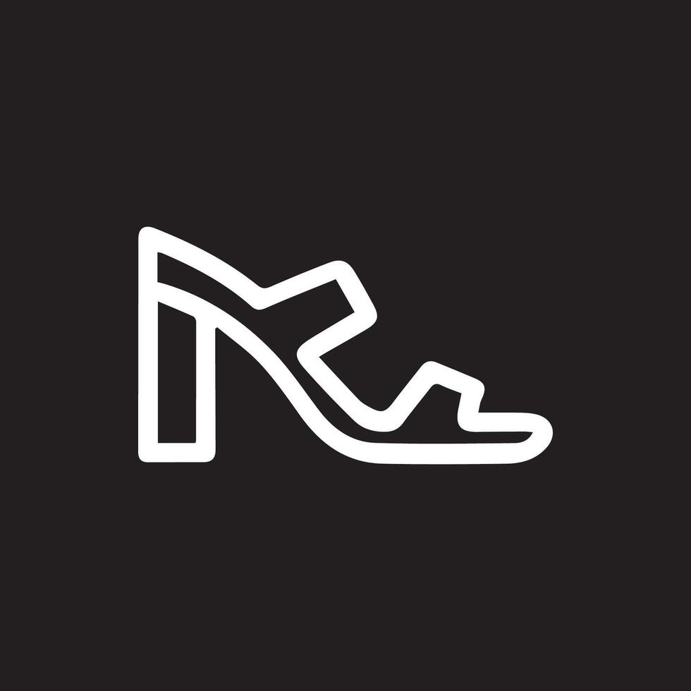 Elegant Women's High Heel Sandal Icon Minimalist Line Art Style Design vector