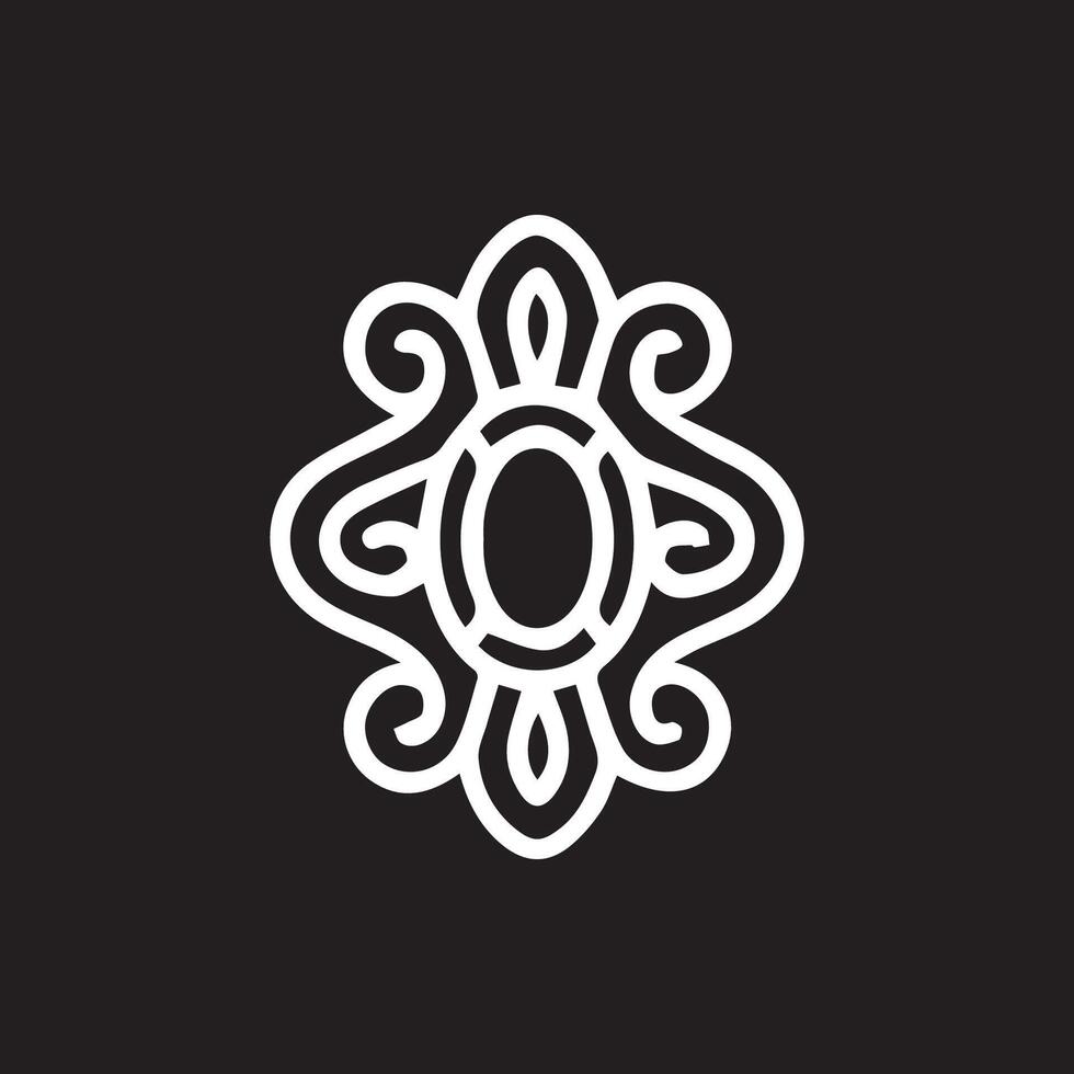 Elegant Abstract Decoration Intricate White Design on Deep Black Backdrop vector