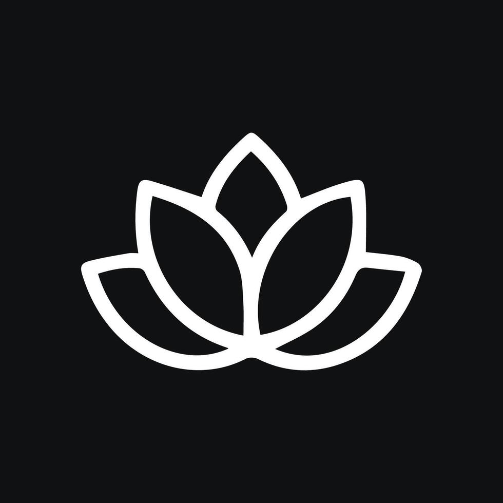 Elegant Lotus Flower Design on Dark Background Symbol of Purity vector