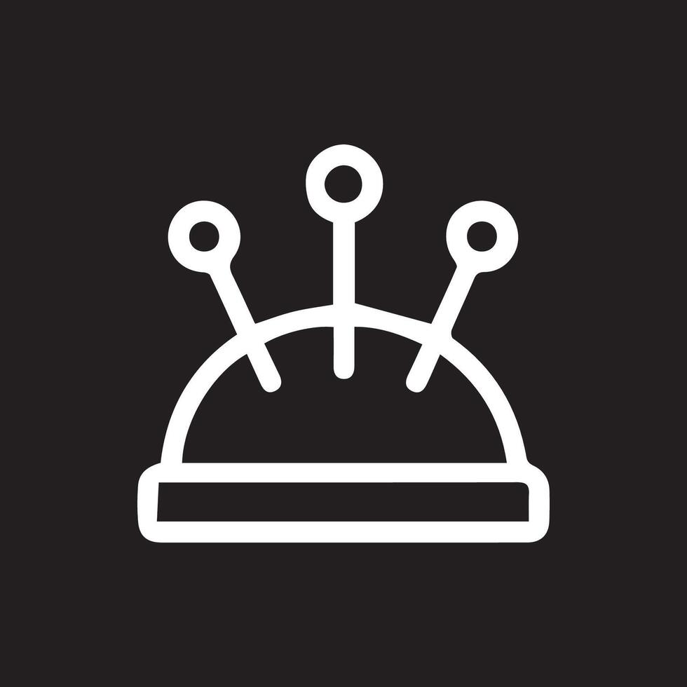 Elegant Pin Cushion Holding Needles Minimalist Icon for Sewing Projects vector