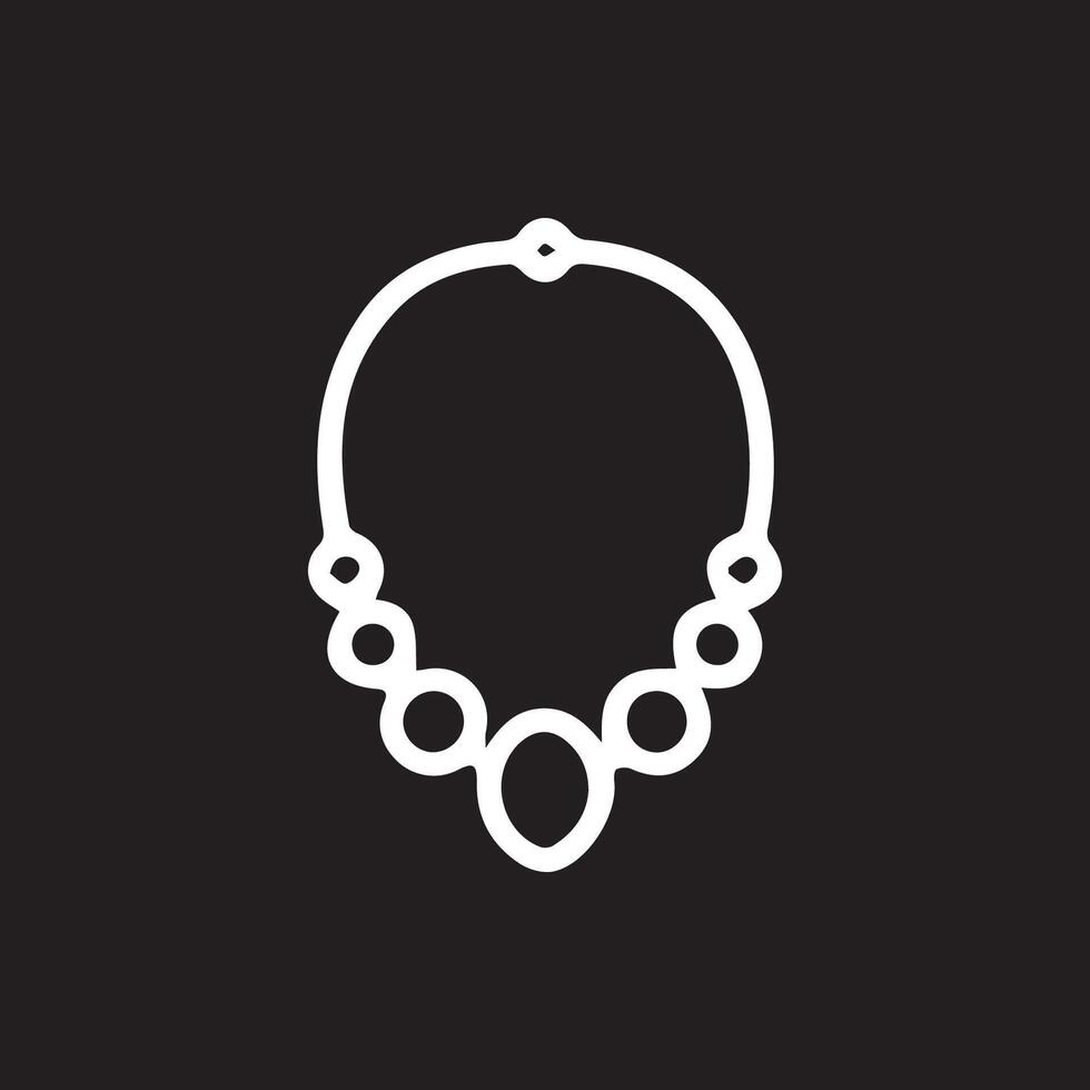 Elegant Necklace Design Shimmers on a Classic Black Canvas Background vector