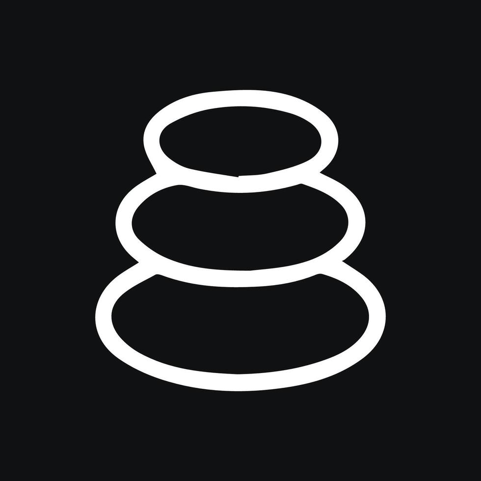 Minimalist Spa Rocks Serene Stillness Harmonious White on Black vector