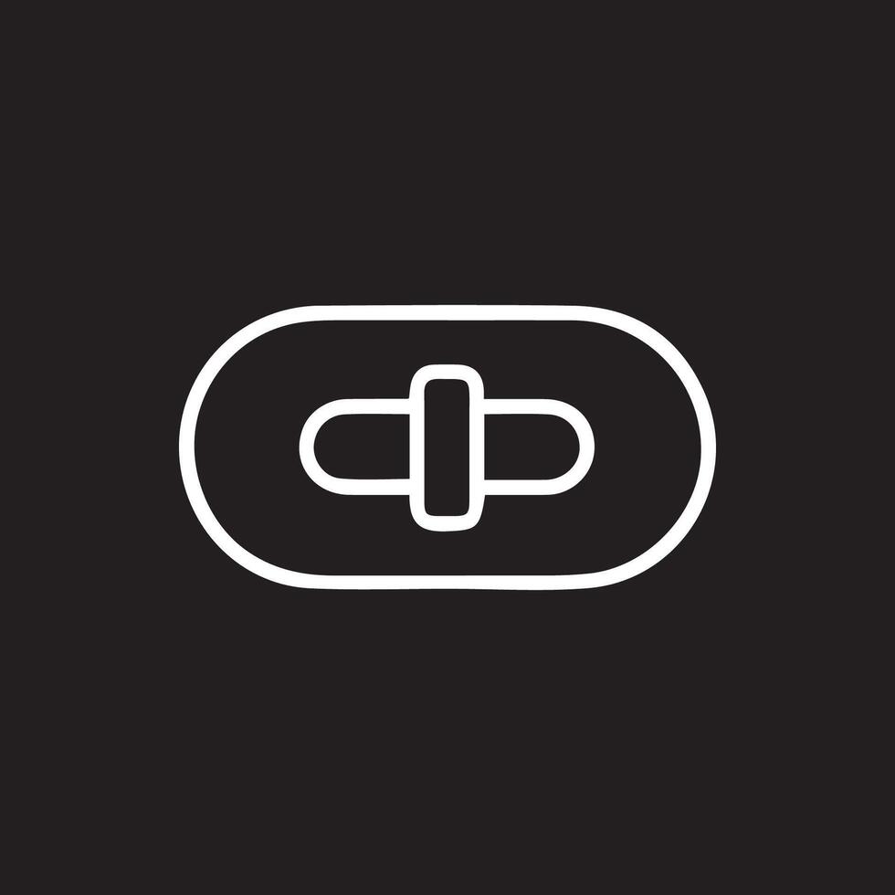Minimalist Elegance A Simple Graphic Symbol Against Black Backdrop vector
