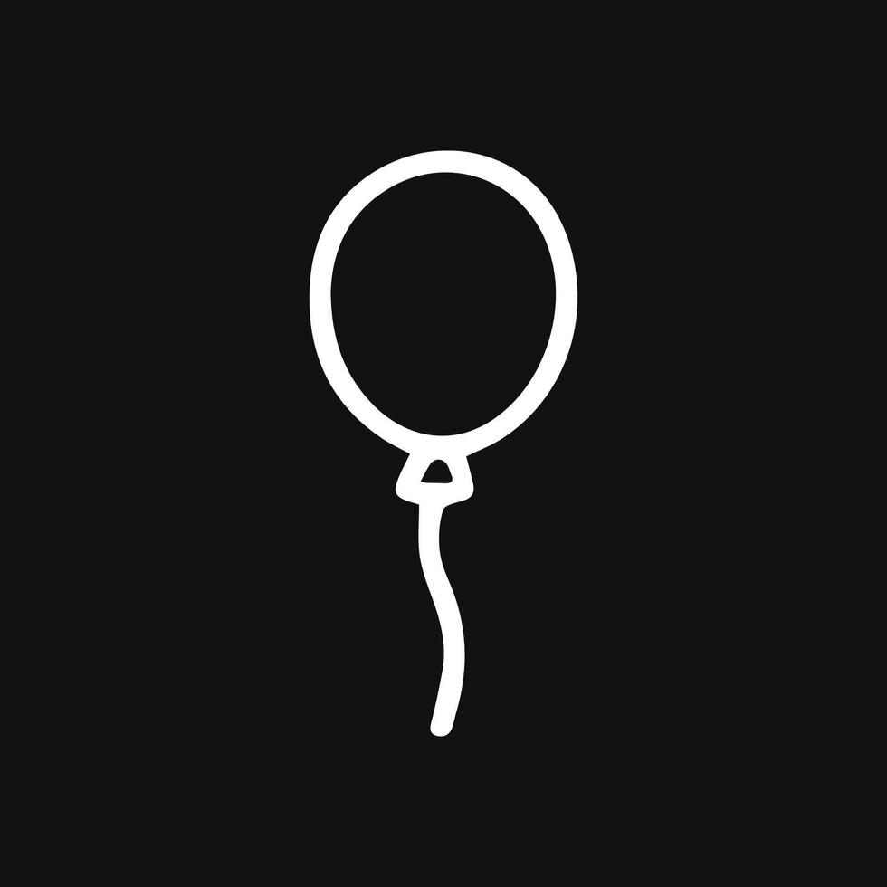Festive celebration A simple white balloon on dark background vector