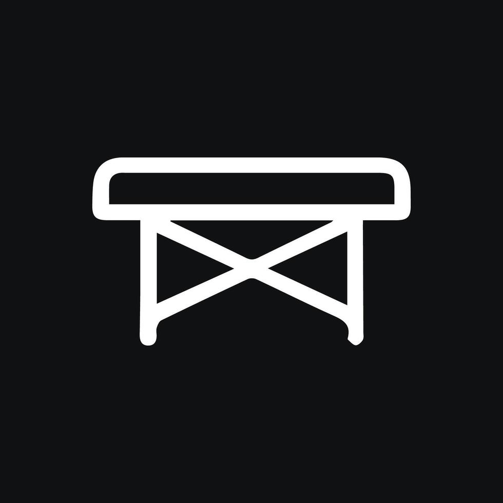 Minimalist Outline of a Simple Folding Table Design Great Simplicity vector