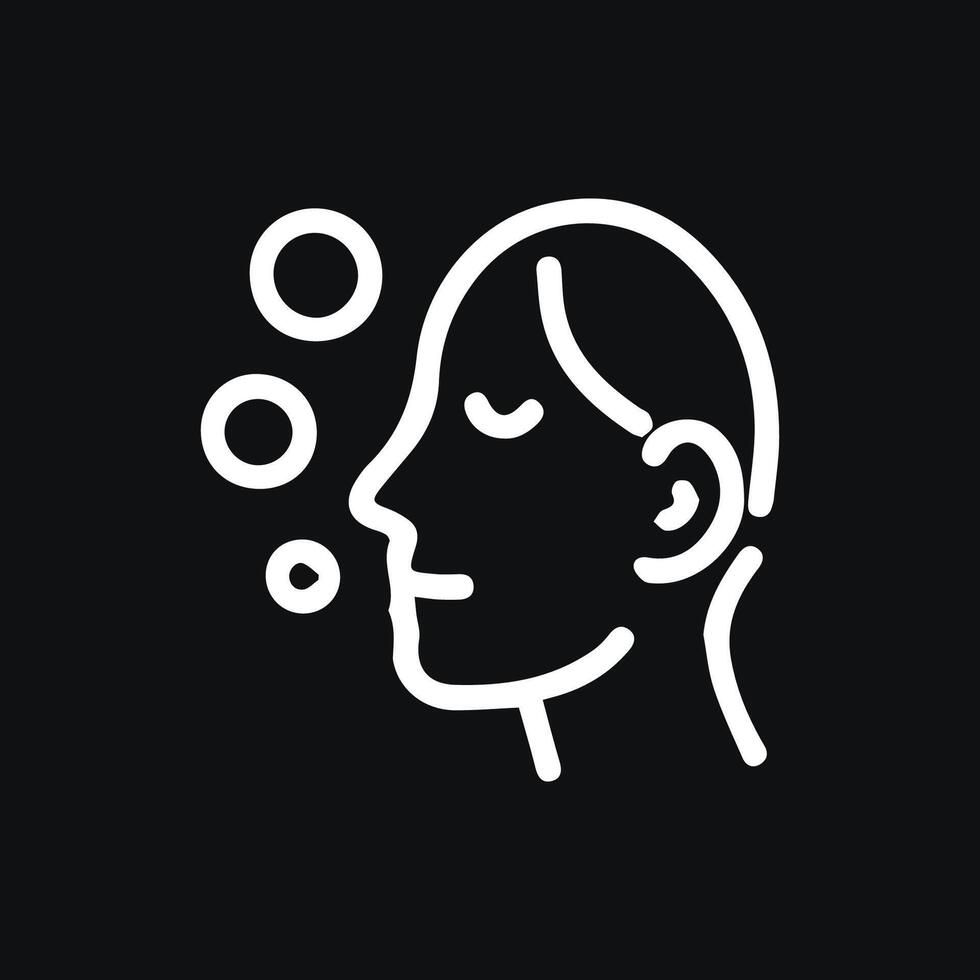 Relaxation and Cleansing Minimalist Facial with Bubbles Concept Art vector