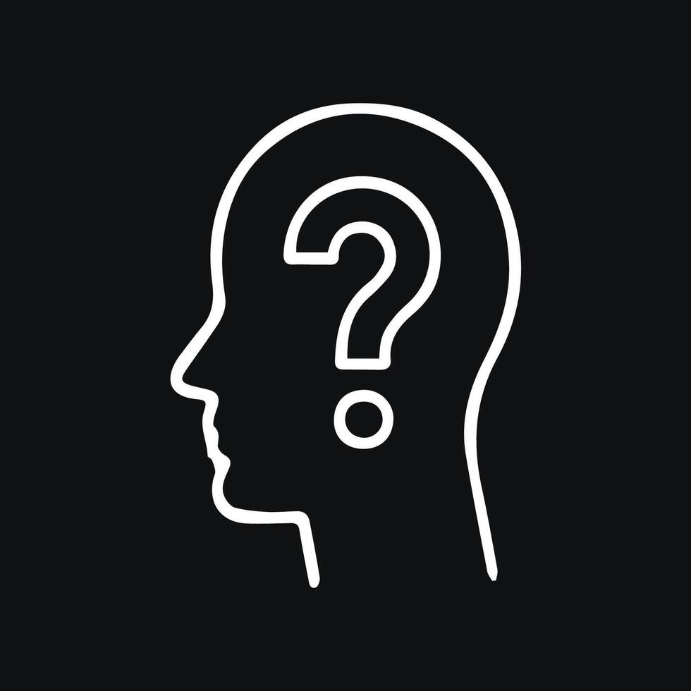 Mind Question Mark Silhouette Brainstorming Idea Concept Questioning vector