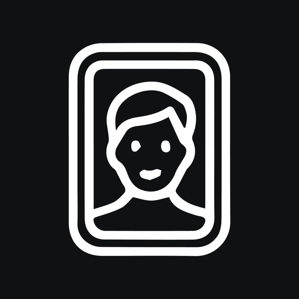 Monochrome Portrait Icon Classic Design Modern Aesthetic Simple Visual vector