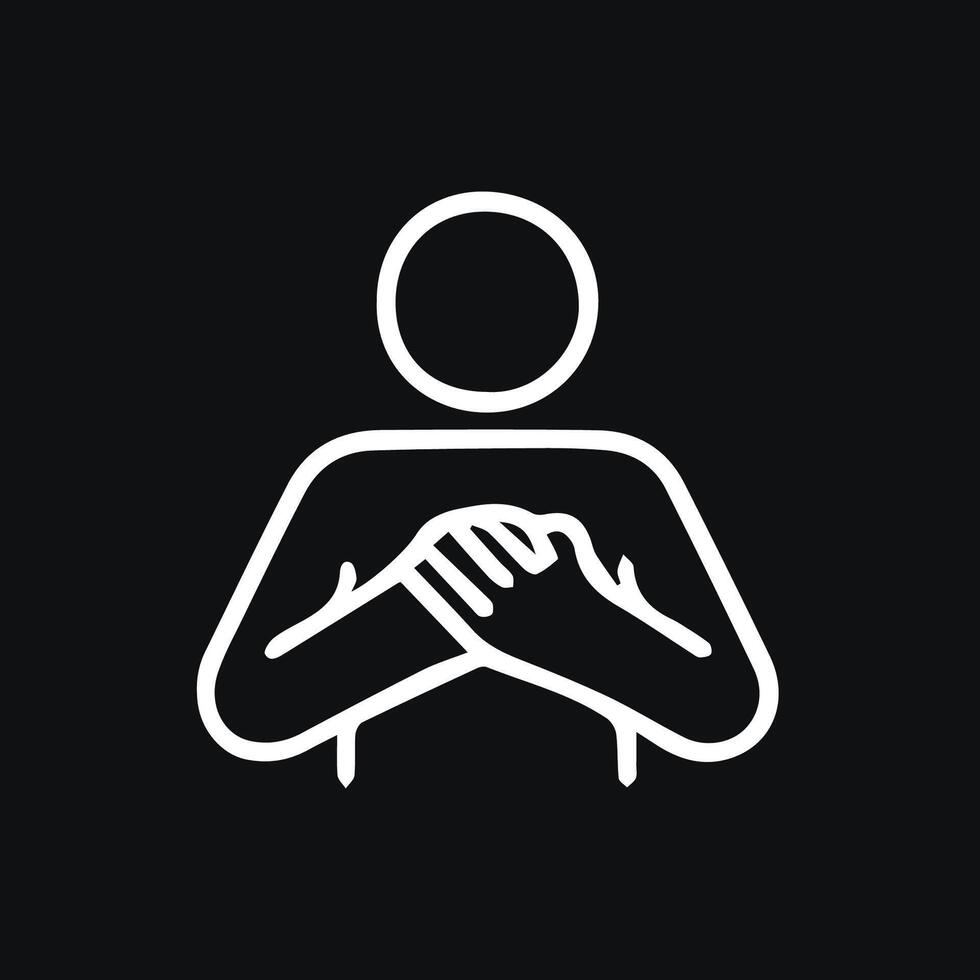 Person Clasping Hands Symbolic Gesture Feeling Secure and Protected vector
