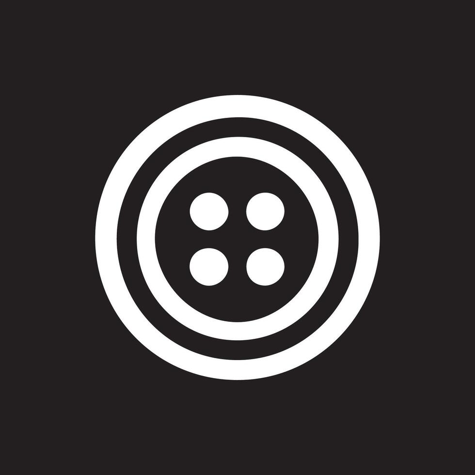 Classic White Button Graphic on Dark Background Apparel Design vector