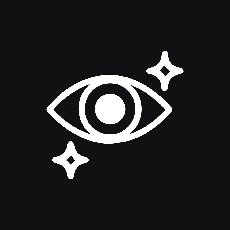 Sparkling Vision A Captivating Eye Symbol with Glimmering Stars Around vector
