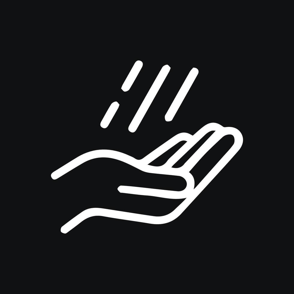 Gentle Rain Falling Into Open Hand Symbolizing Care and Growth vector