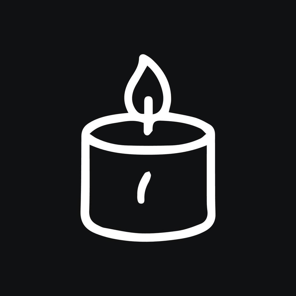 A Simple Candle Glowing in the Darkness Creates Warmth and Peace vector