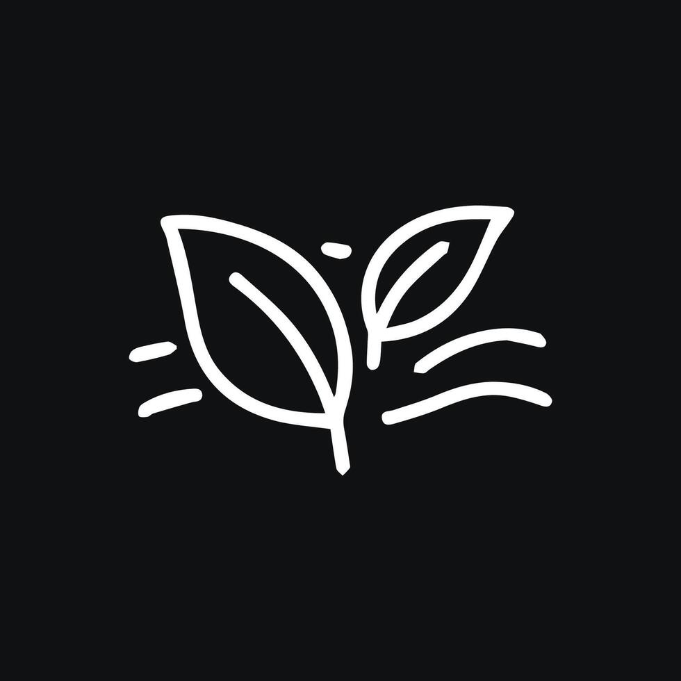 Elegant leaves sprout a new beginning minimal design and style icon vector