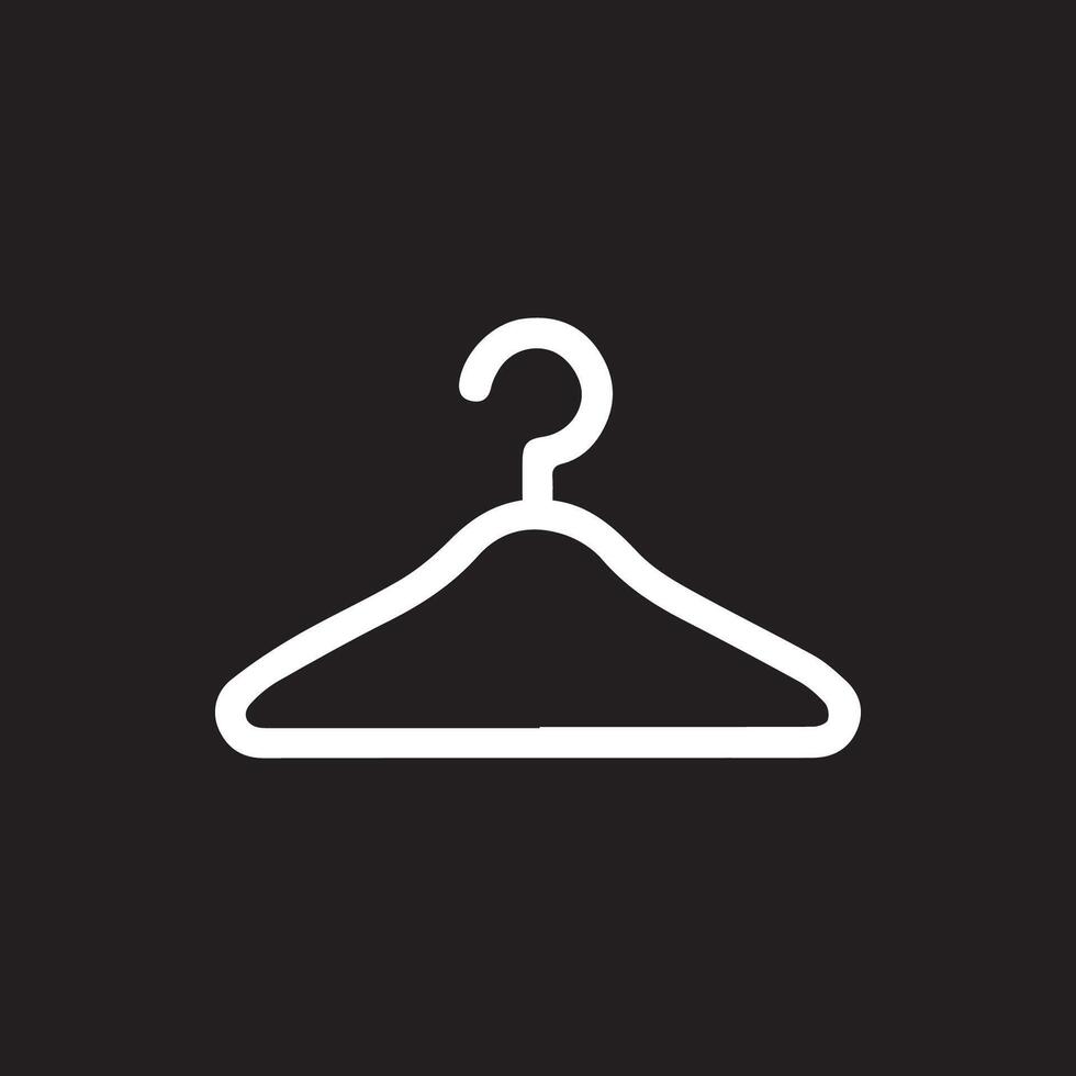 Sleek Hanger Icon Against a Bold Black Backdrop Simplicity Defined vector