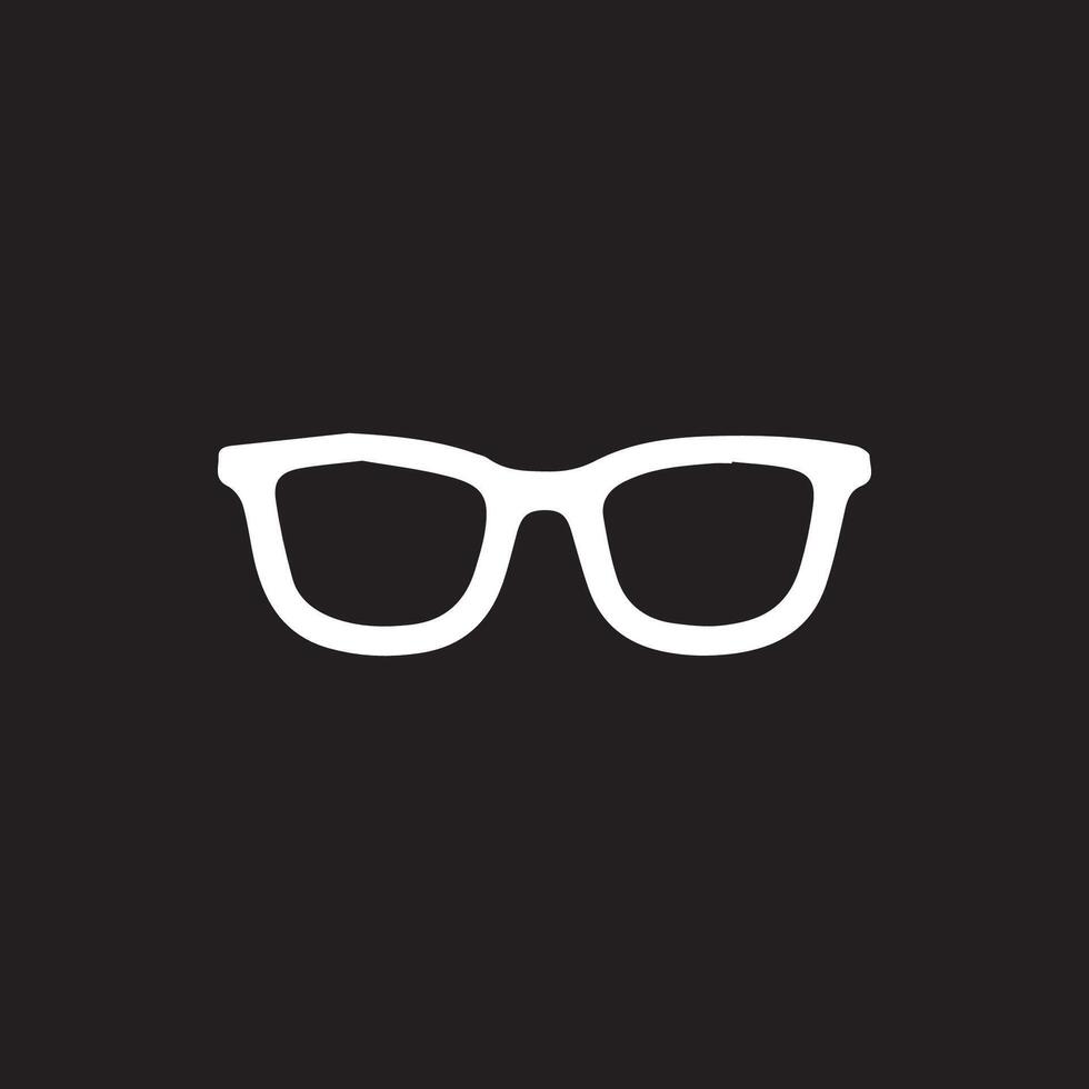 Simple Eye Glasses on Black Background Modern Minimalist Style vector
