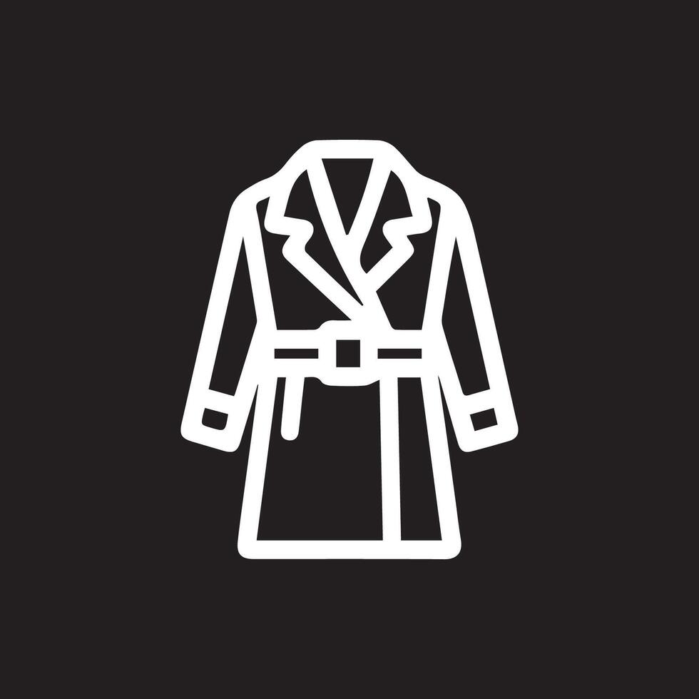 Elegant Trench Coat Outline Sophisticated Style Minimalist Design vector